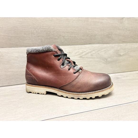 KEEN The Slater Boots Brown Red Leather Waterproof Boots Men’s Size 9.5M main image 8